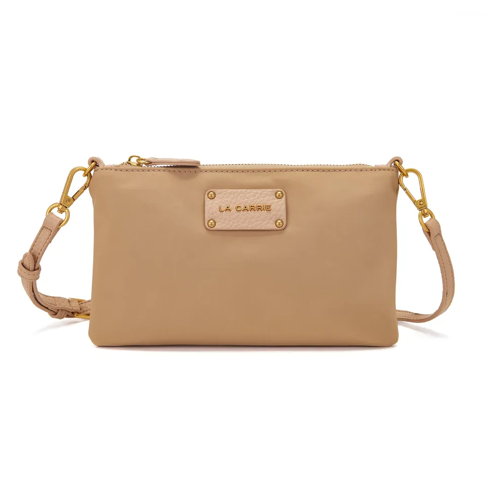 La Carrie In&Out pochette nylon beige 24x1x14 zip
