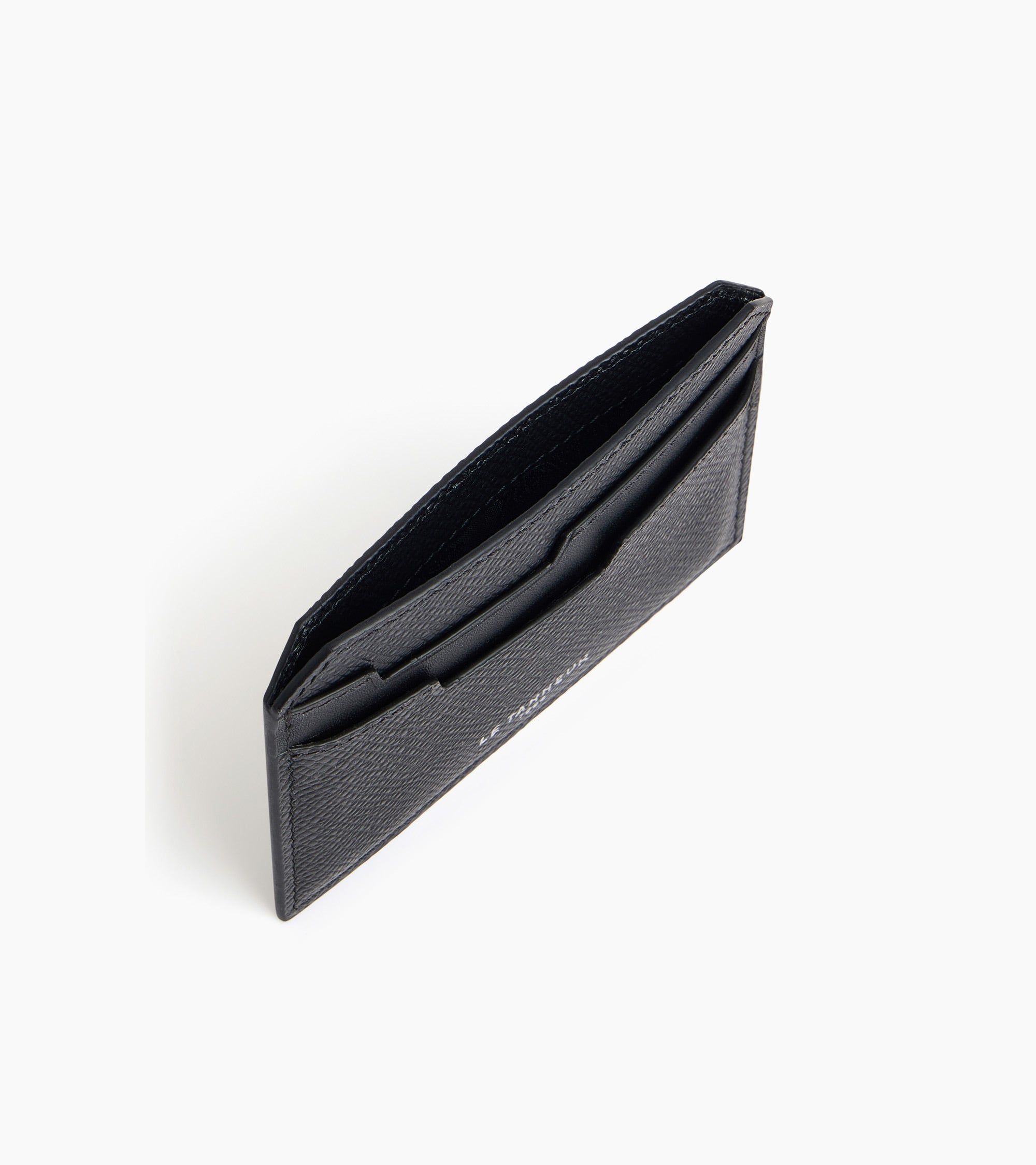 Le Tanneur Gaston porte-cartes cuir grain croisé Black
