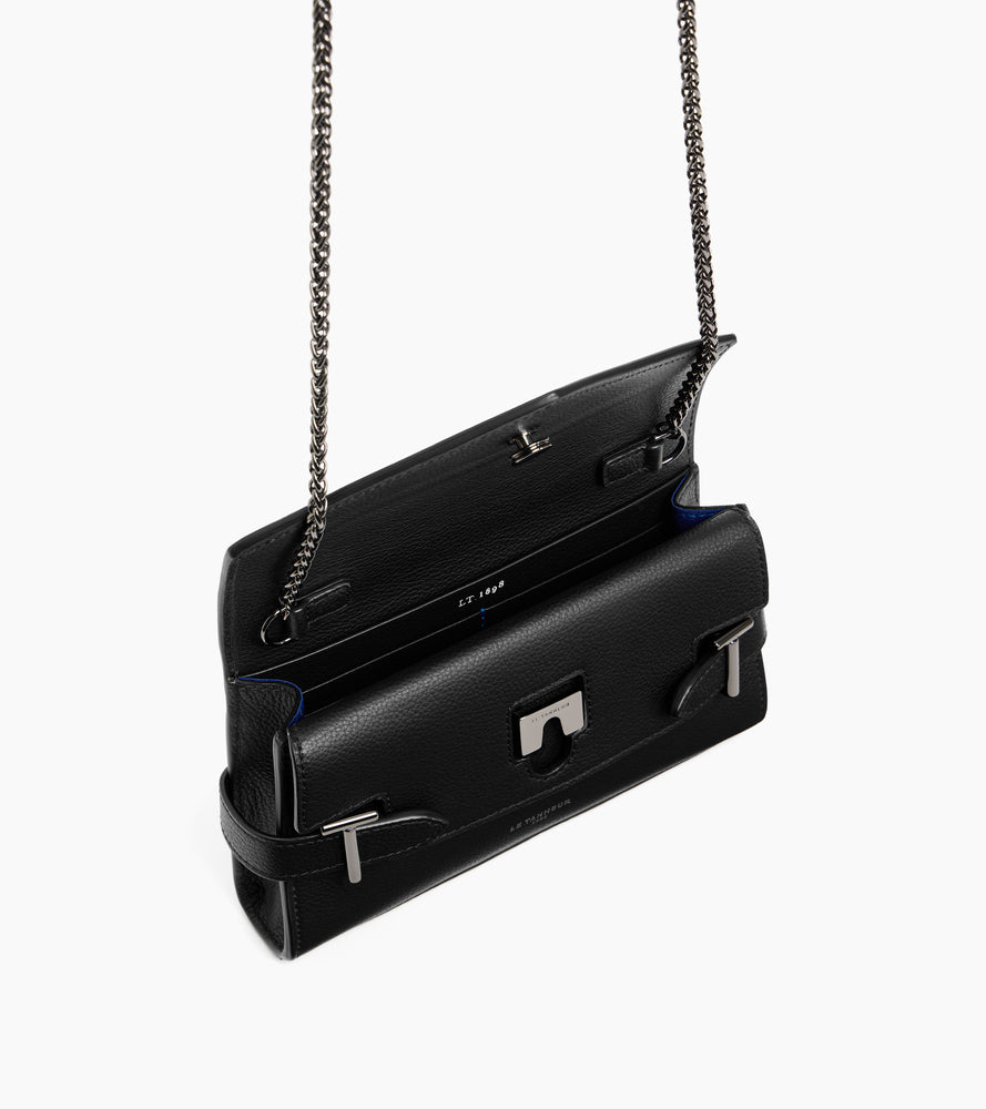 Le Tanneur Emilie pochette cuir grainé noir Black