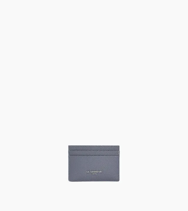 Le Tanneur Lucien porte-cartes cuir signature T Steel Blue