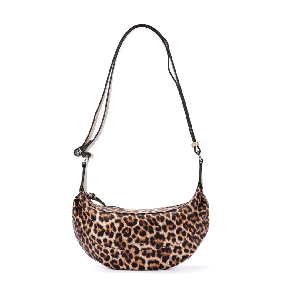 MAC ALYSTER CAPSULE LEOPARD Sac demi-lune Doré imprimé