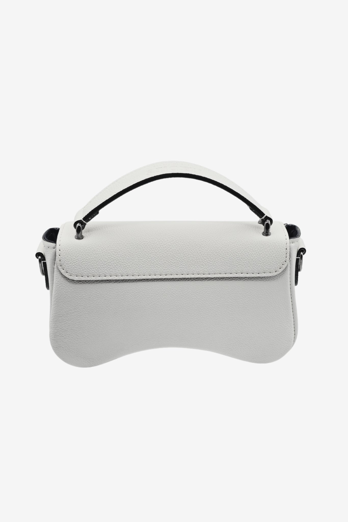 Nodie's L'Iconique Blanc Grainé Sac Baguette Cuir