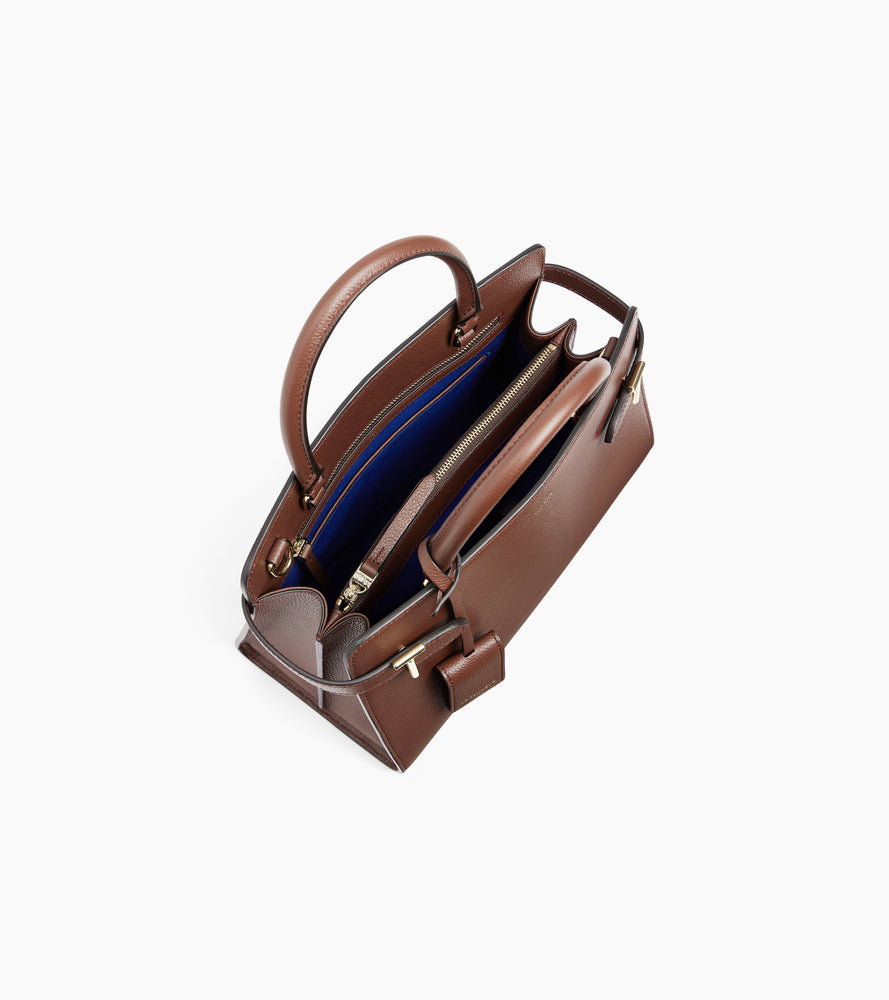 Le Tanneur Emilie sac à main moyen cuir grainé charms T