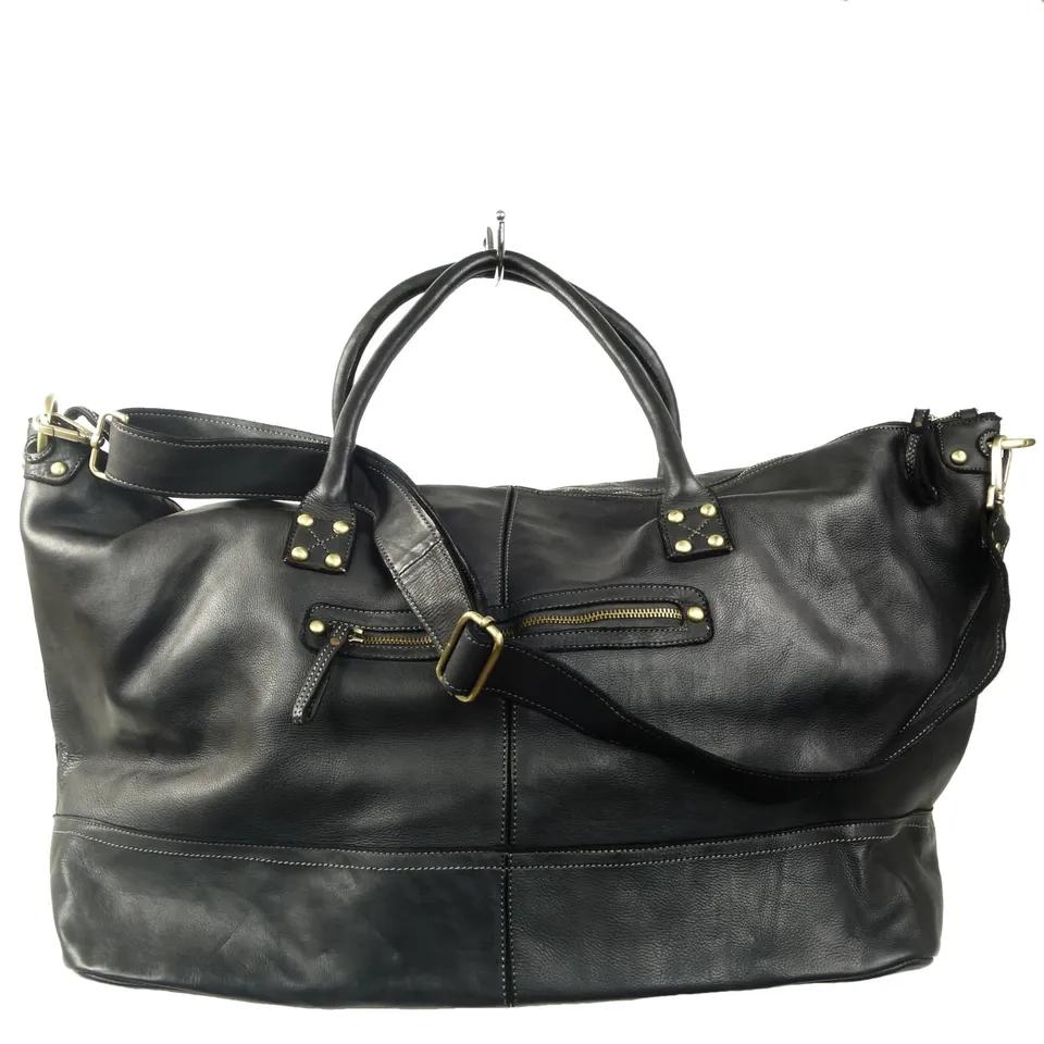 Collection Esprit Cuir LORENZO sac voyage cuir noir 48h