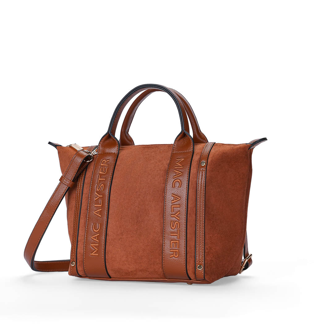 Mac Alyster Abrielle Daim sac à main cognac 34 cm