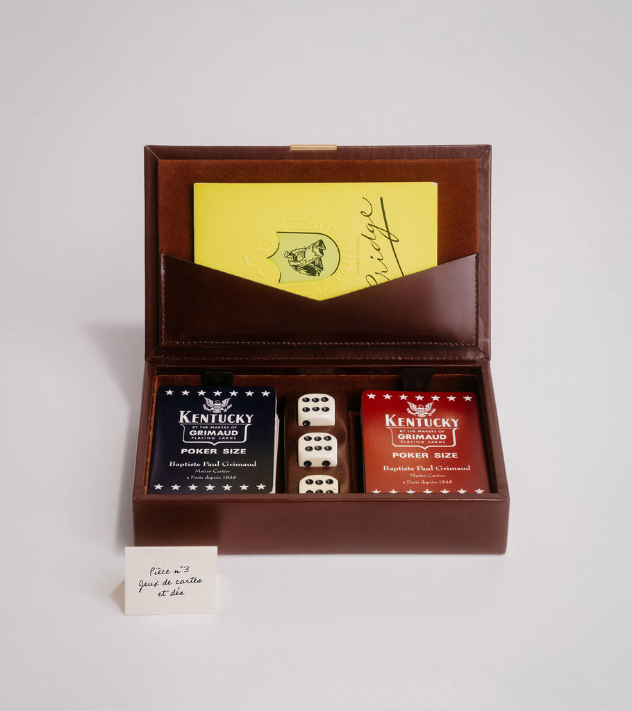 Le Tanneur Bridge petit étui cuir deux jeux cartes