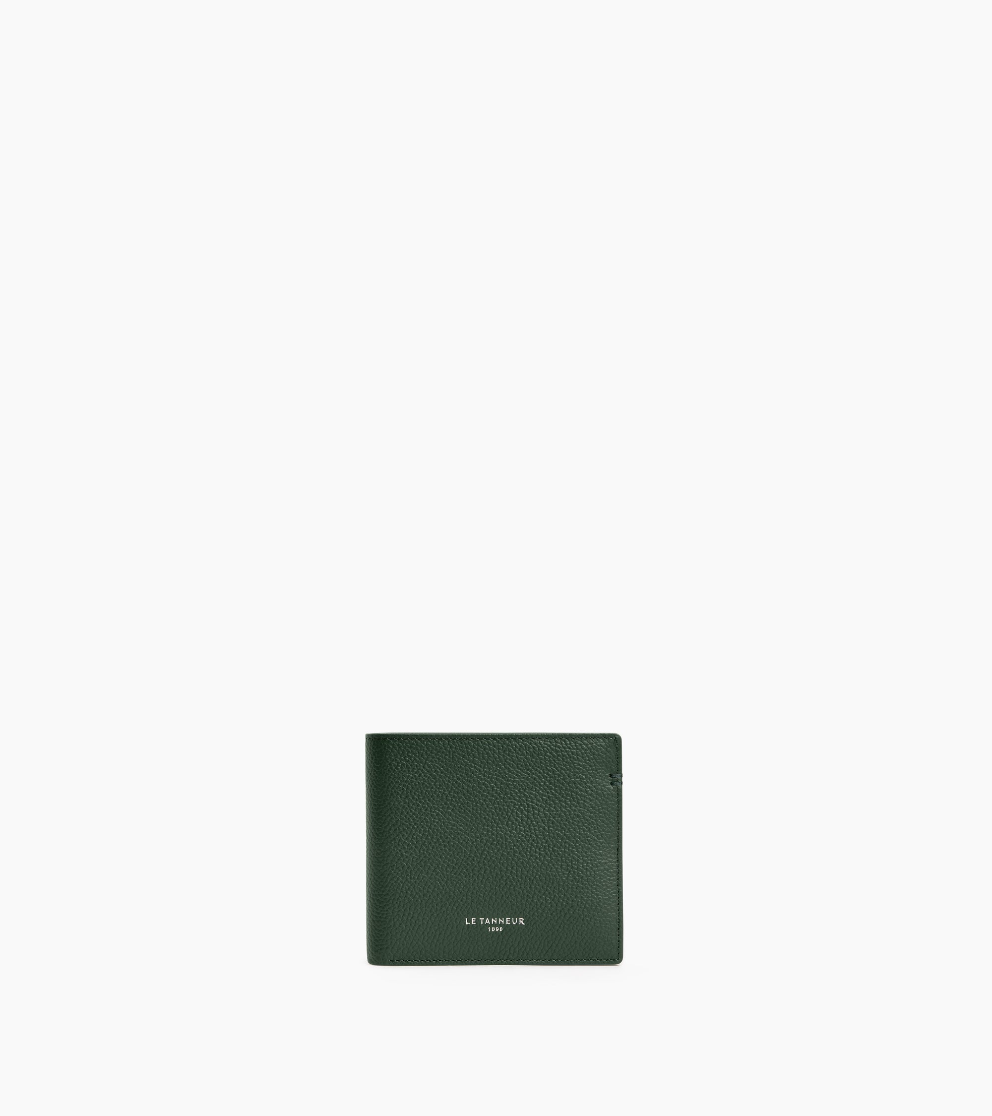 Le Tanneur Lucien porte-cartes cuir grainé vert malachite