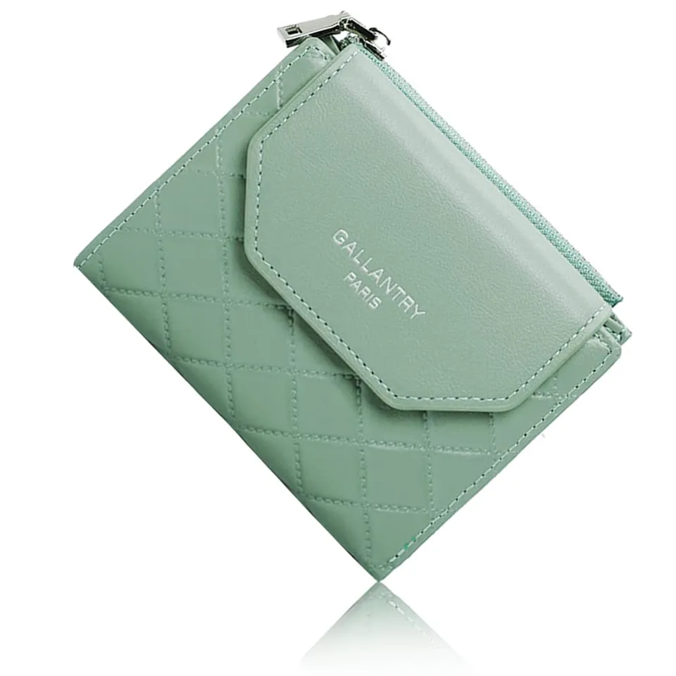 Gallantry Accessoires portefeuille matelassé vert d'eau 12 cm