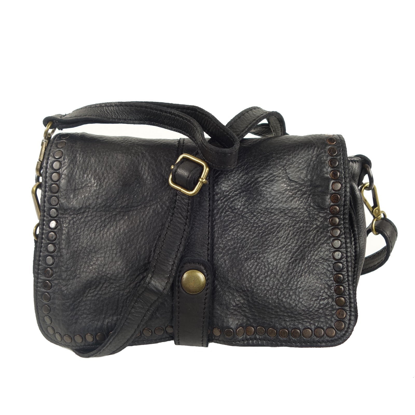 Collection Esprit Cuir Sac pochette GENA mini sac cuir noir bandoulière