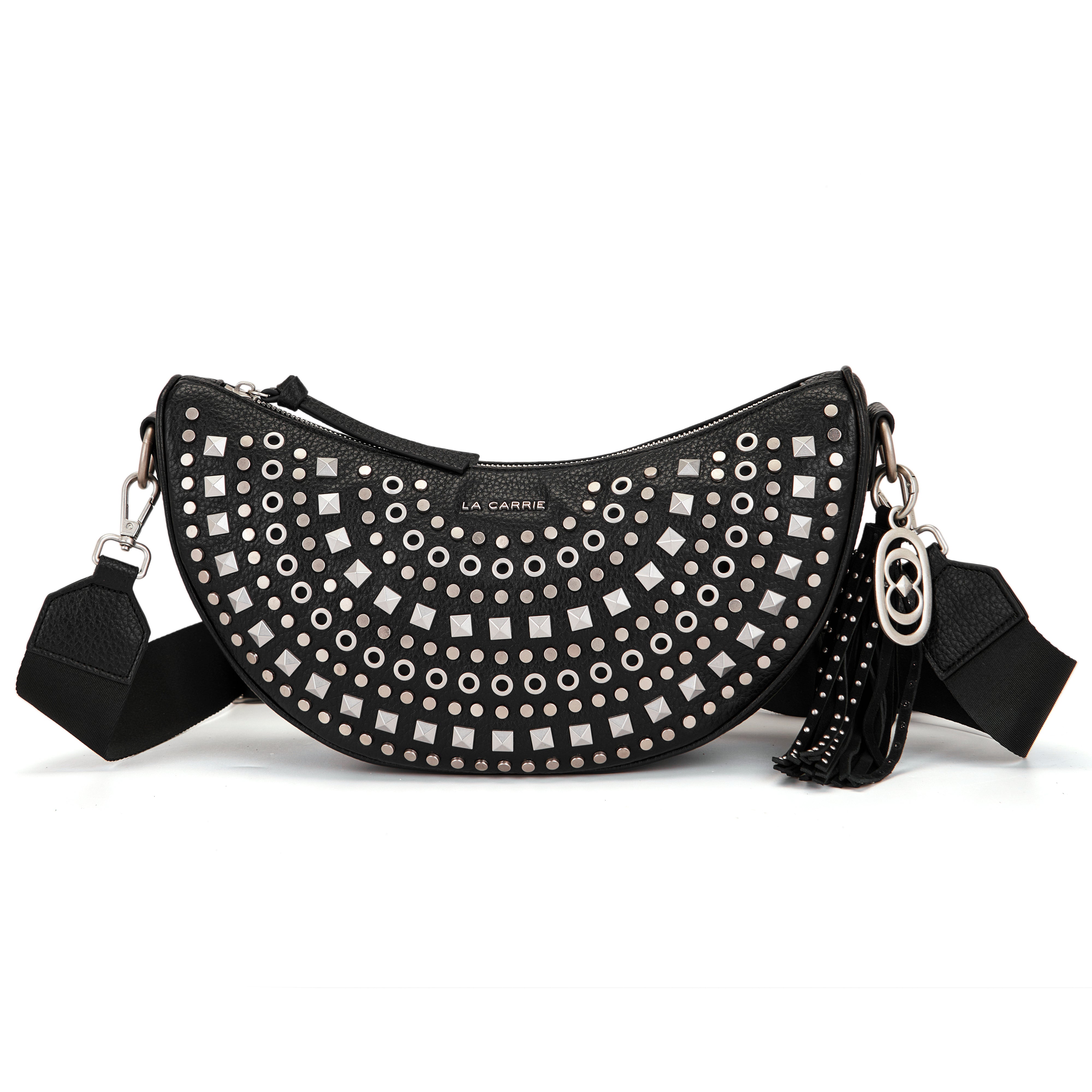 La Carrie Solid sac bandoulière noir clouté 33 cm