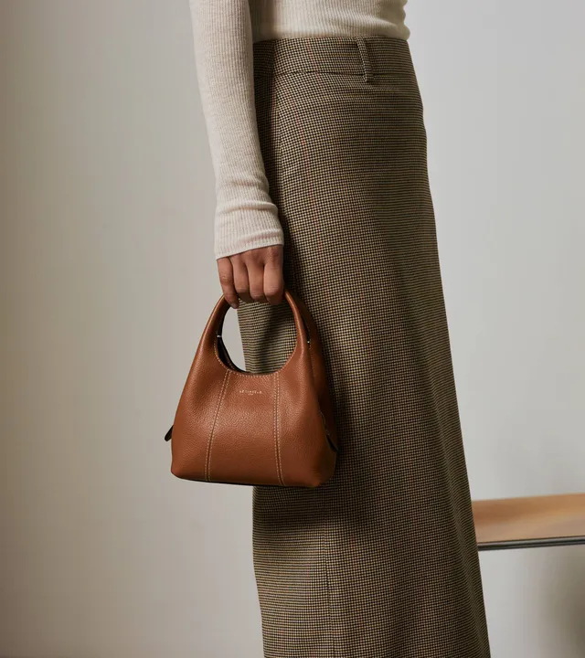 Le Tanneur Juliette mini sac cuir grainé Brown Tan