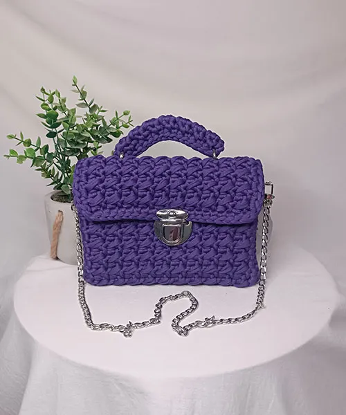 Takiri Elma TK1067 sac à main violet bandoulière chaîne
