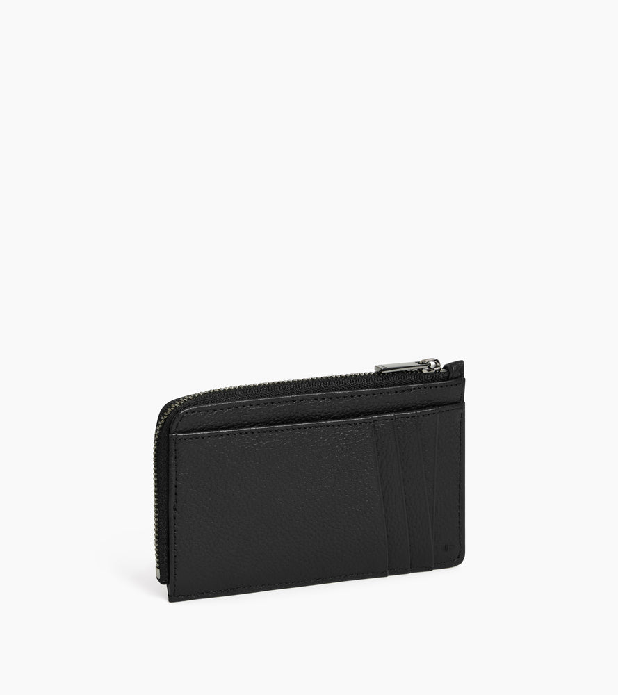 Le Tanneur Emilie porte-cartes zippé cuir grainé noir