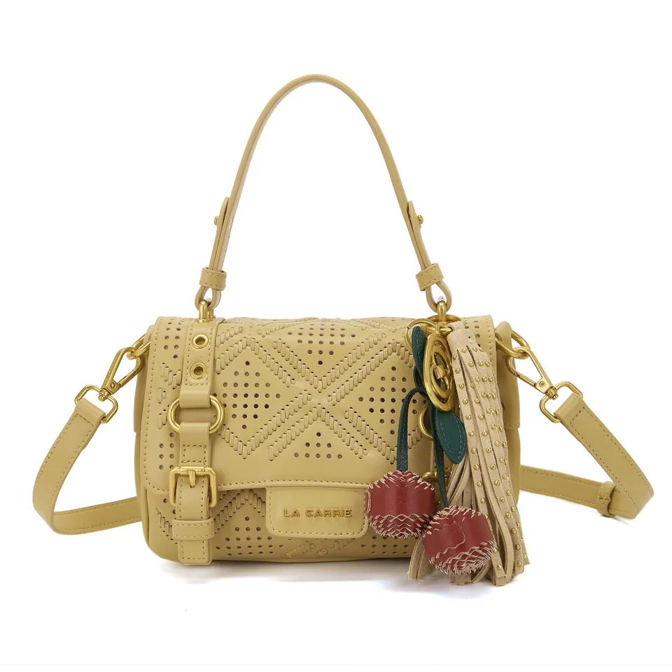 La Carrie Atena Labyrinth cabas ocre 22 cm cuir