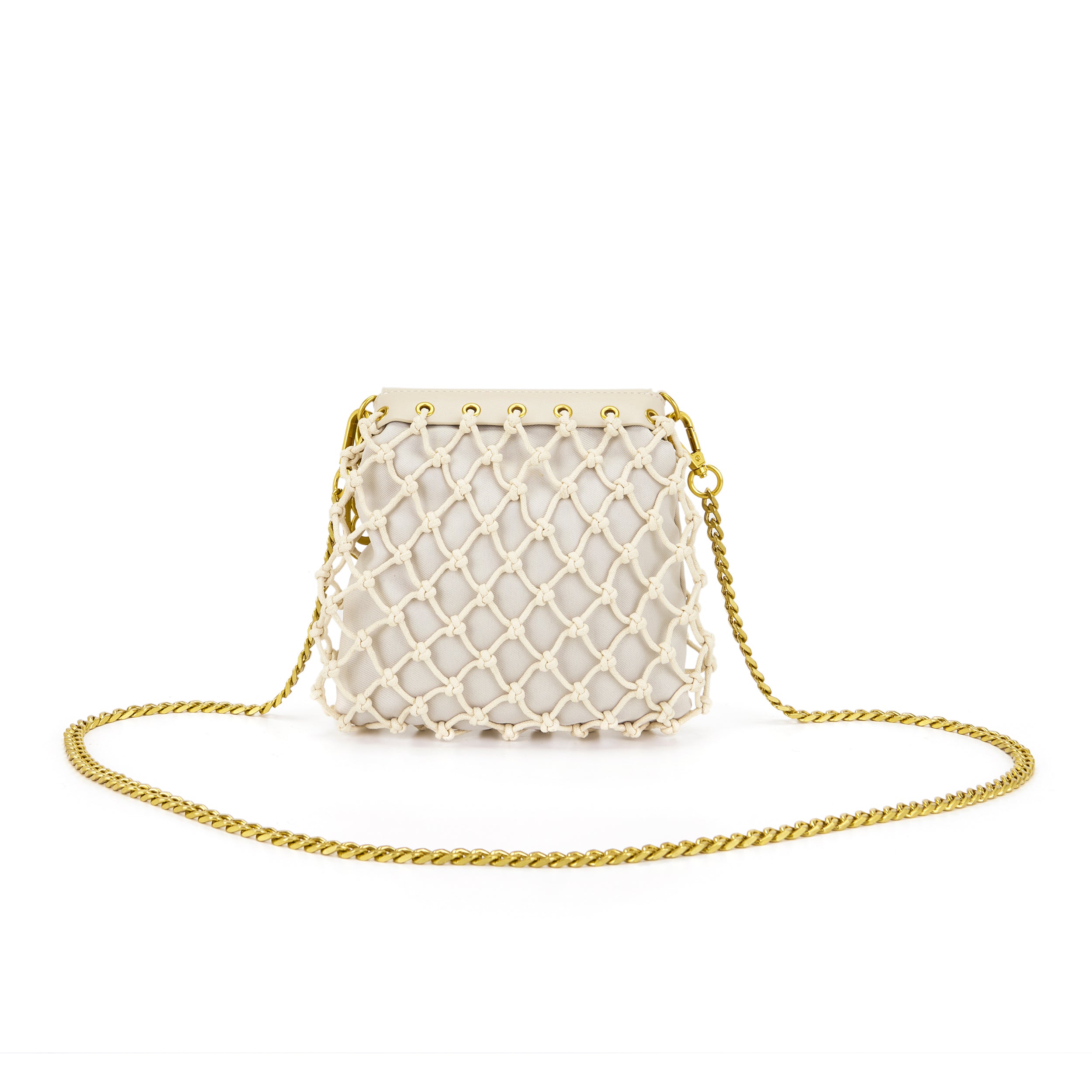 La Carrie Bag Fringe sac bandoulière ivoire 20x3x19cm