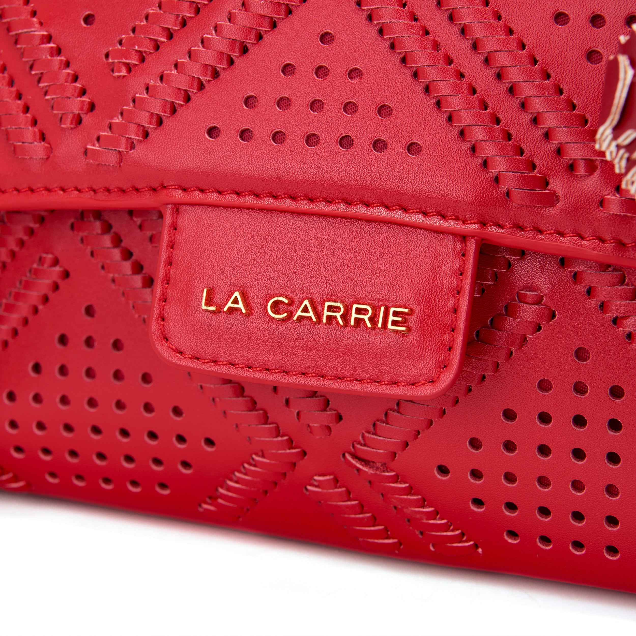 La Carrie Atena Labyrinth sac cabas rouge 30x16x18cm