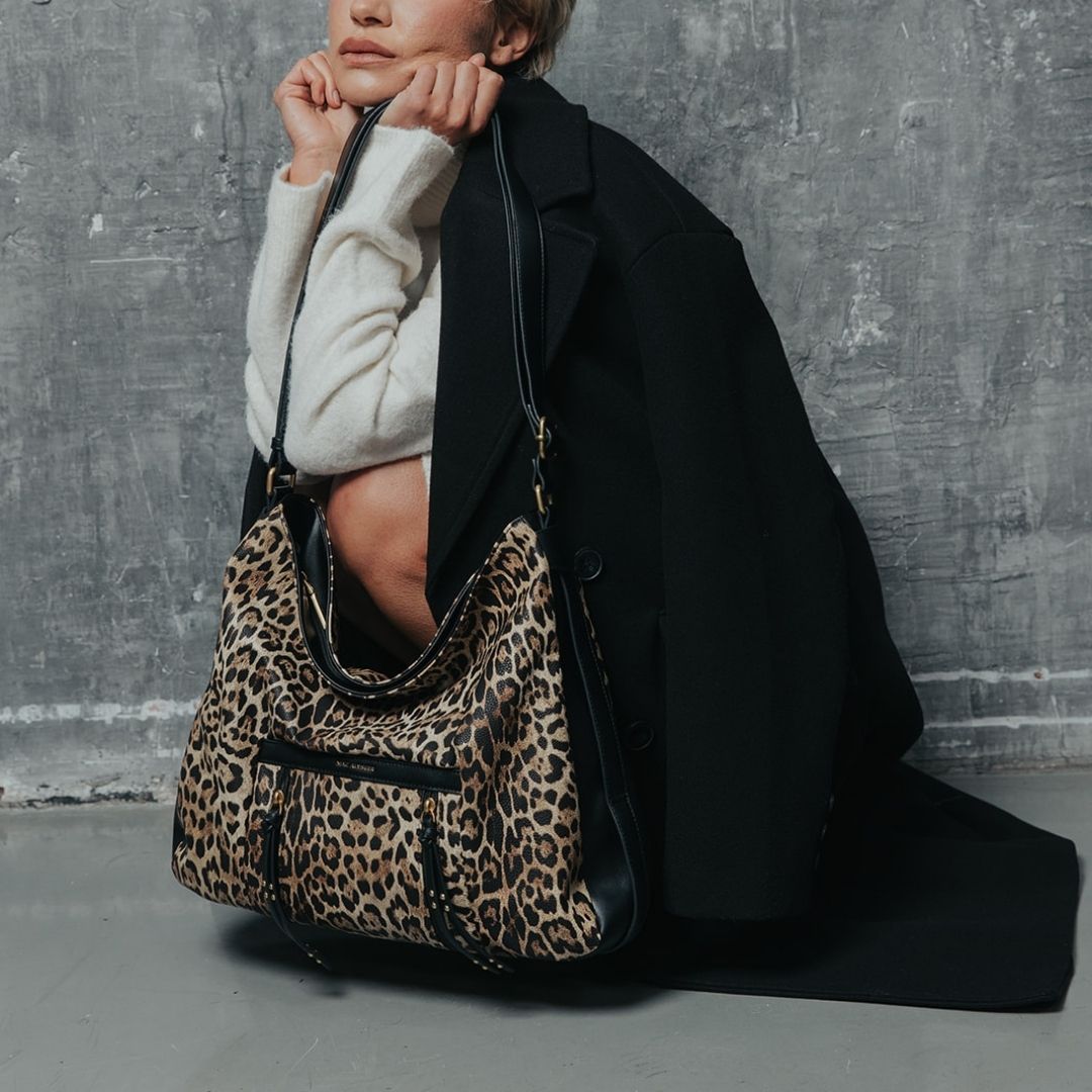 MAC ALYSTER Léopard sac besace noir imprimé animal