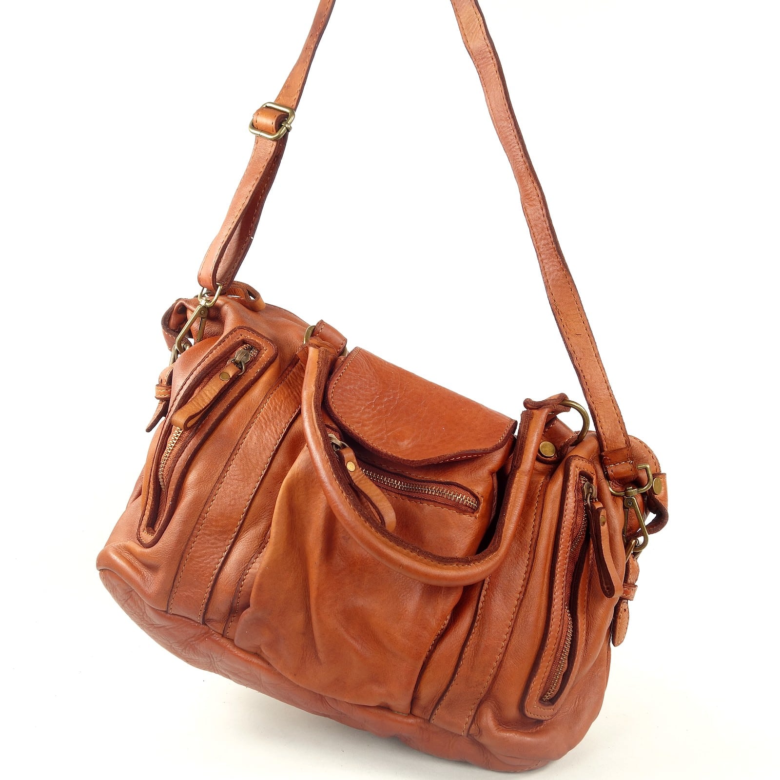Collection Esprit Cuir ELSA grand sac cuir naturel
