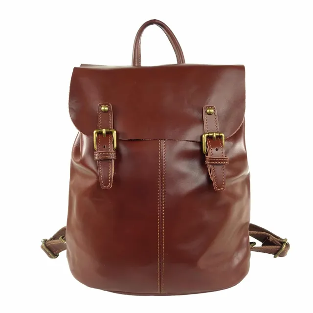 Collection Esprit Cuir Summer sac à dos marron cuir lisse femme