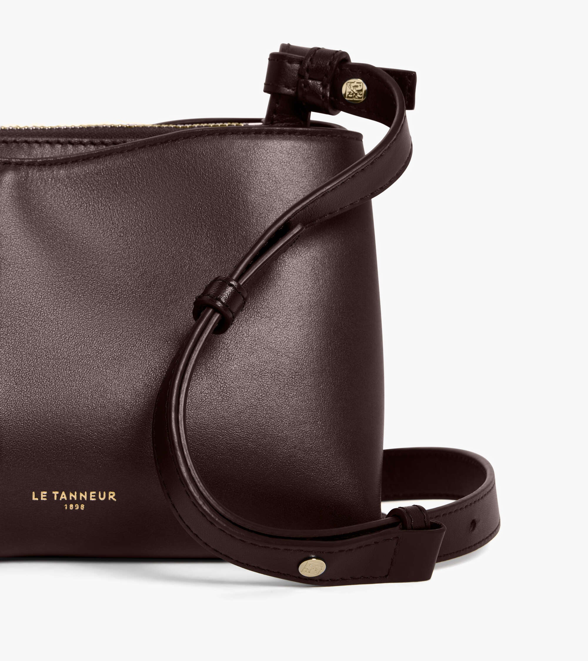 Le Tanneur Félicie petit sac bandoulière marron cuir lisse