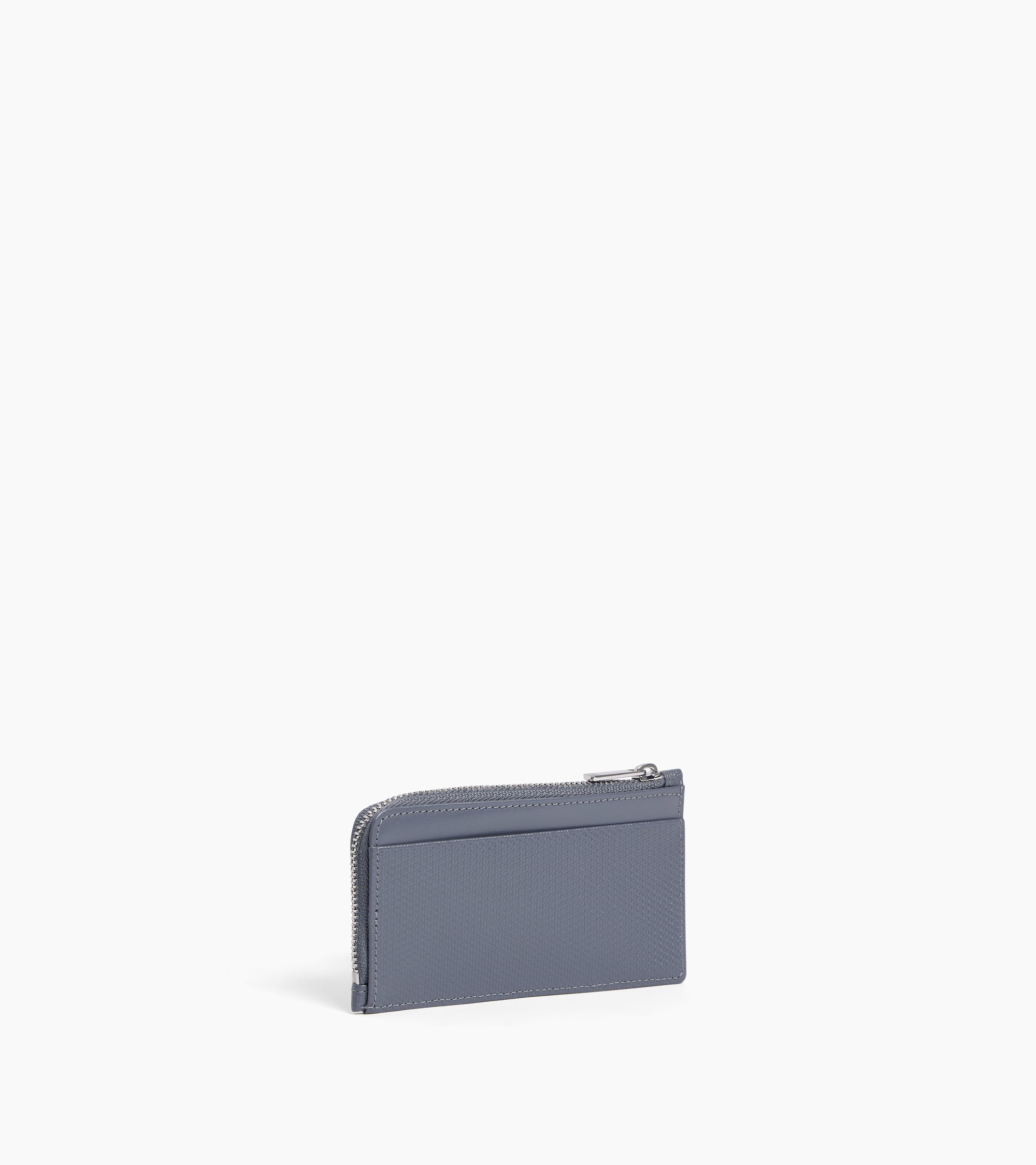 Le Tanneur Lucien porte-cartes cuir zippé Steel Blue