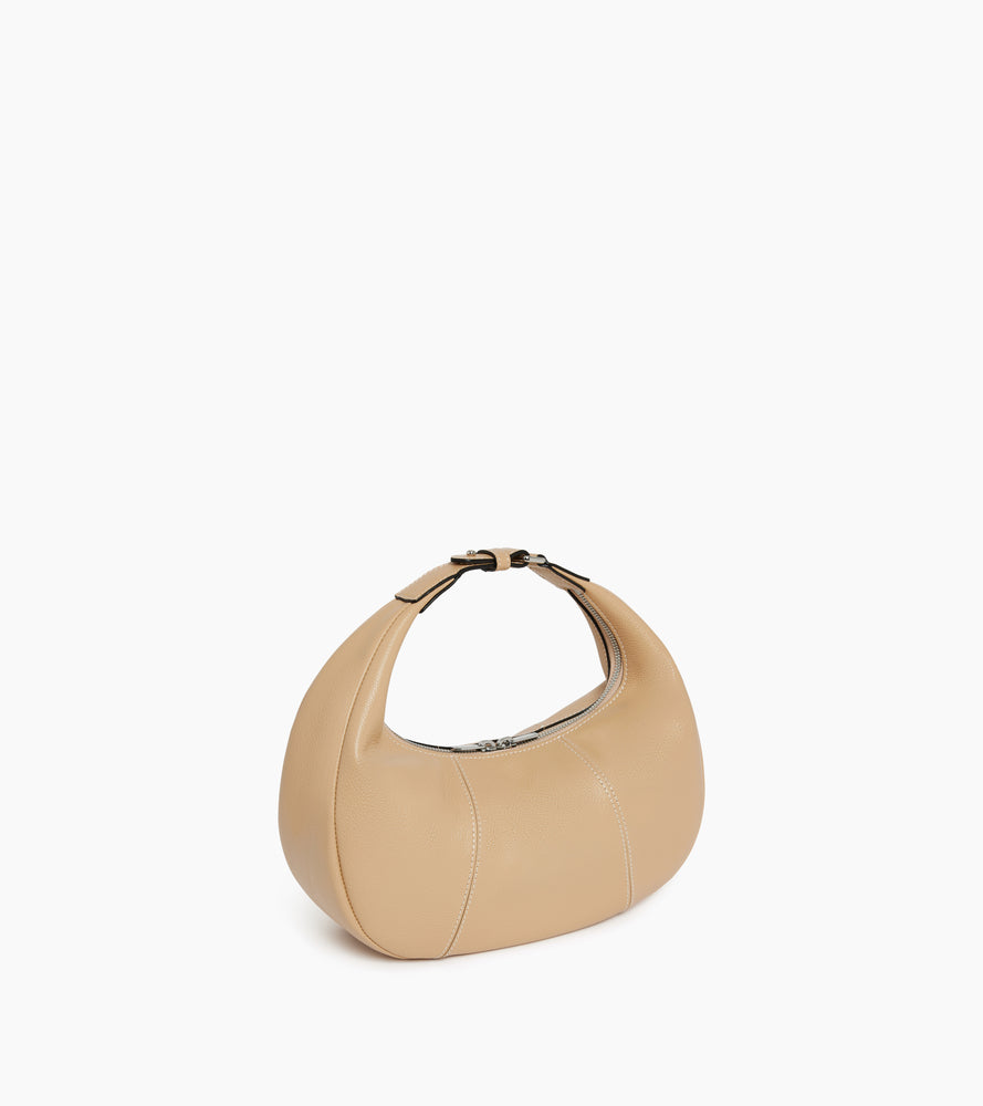 Le Tanneur Juliette petit sac hobo cuir grainé desert