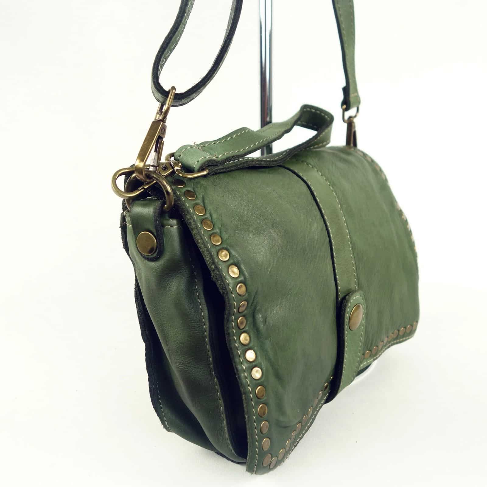 Collection Esprit Cuir Gena mini sac bandoulière cuir vert femme