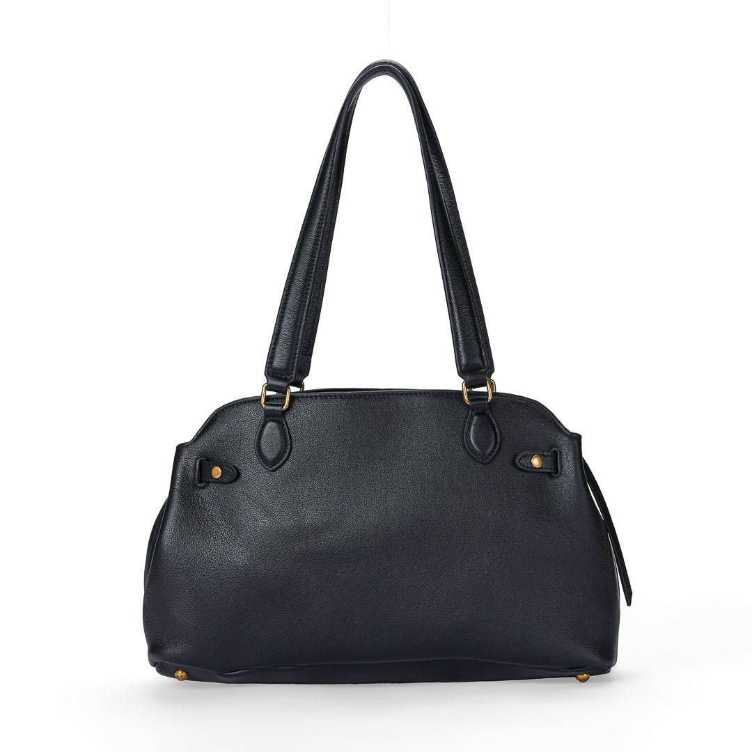 MAC ALYSTER Valeria sac shopping cuir Daim Cognac 39 cm