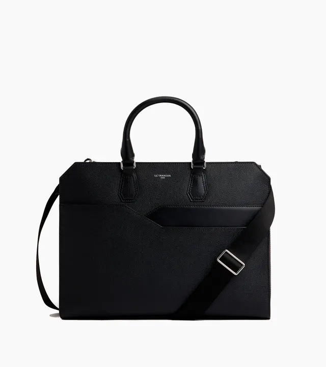 Le Tanneur Gaston porte-documents slim cuir 15" Black