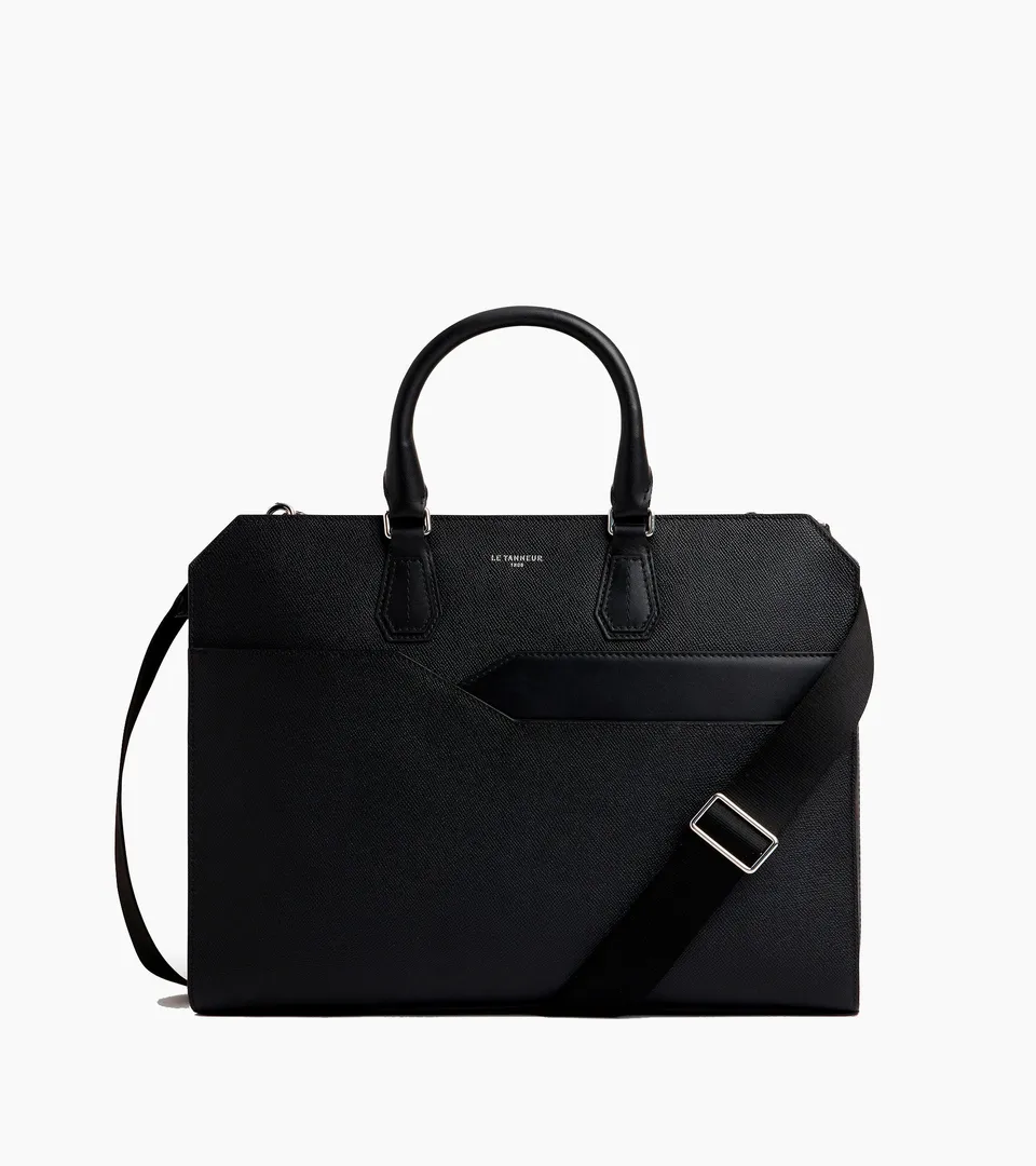 Le Tanneur Gaston porte-documents slim cuir 15" Black