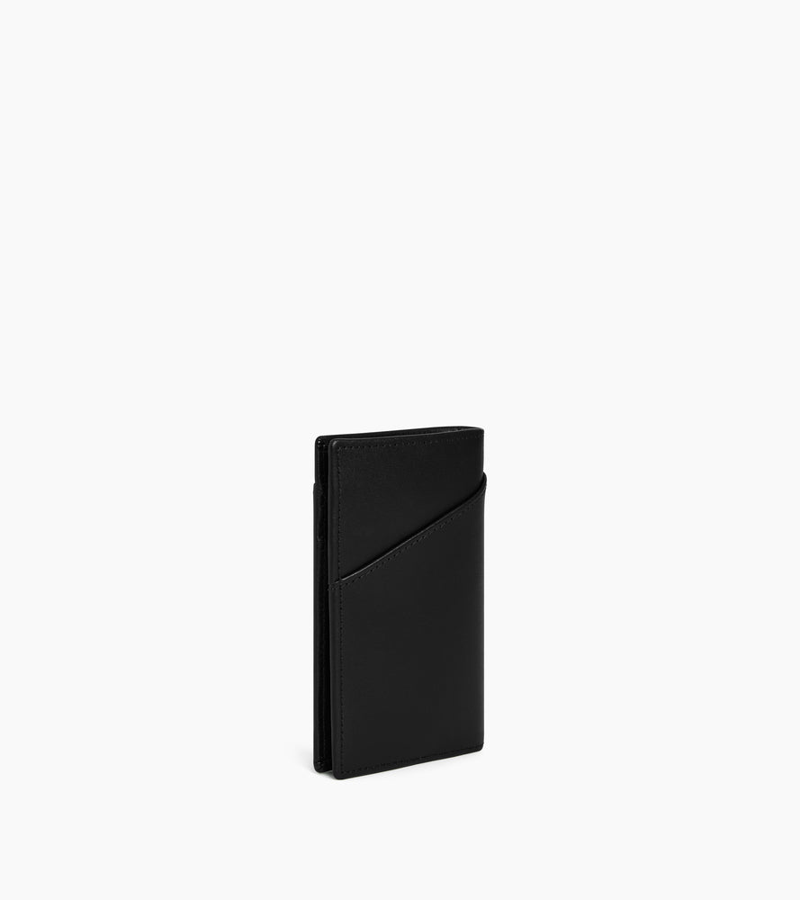Le Tanneur Charlotte porte-cartes vertical cuir lisse noir anti-RFID