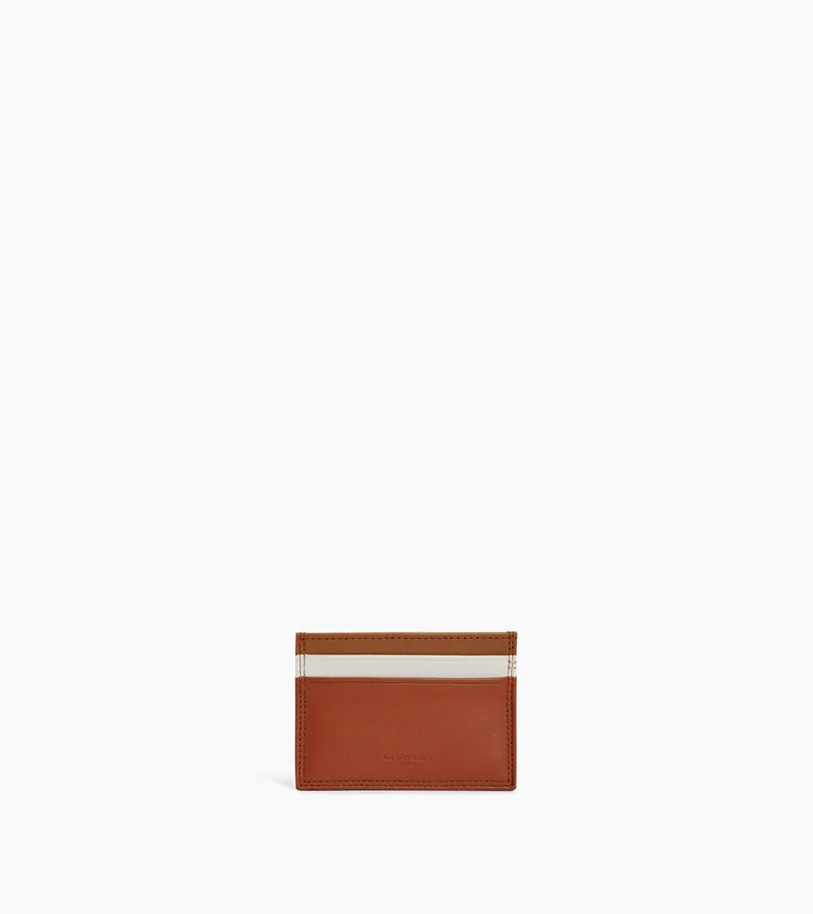 Le Tanneur Martin porte-cartes cuir lisse Mahogany RFID