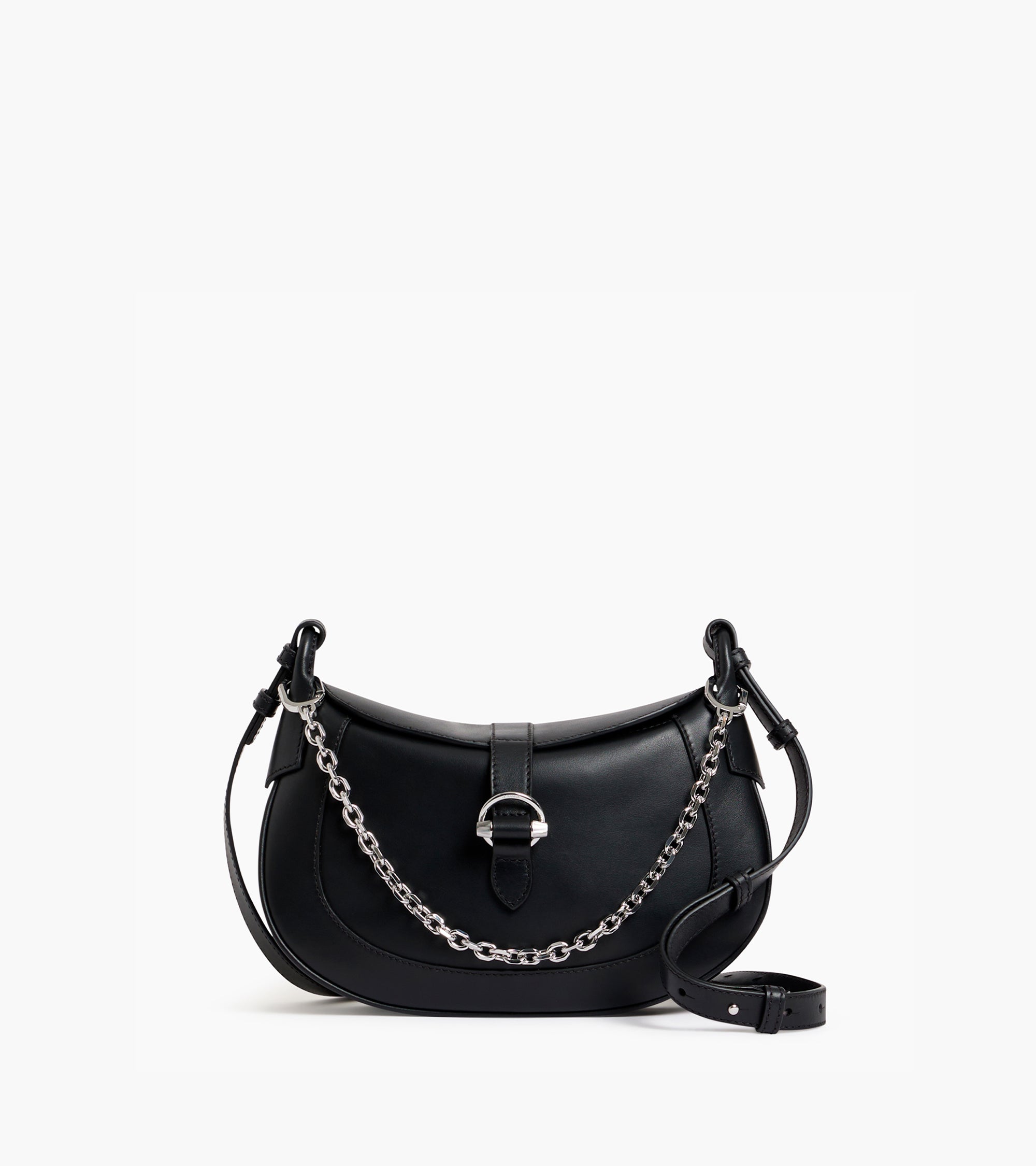 Le Tanneur Pia sac bandoulière cuir lisse noir