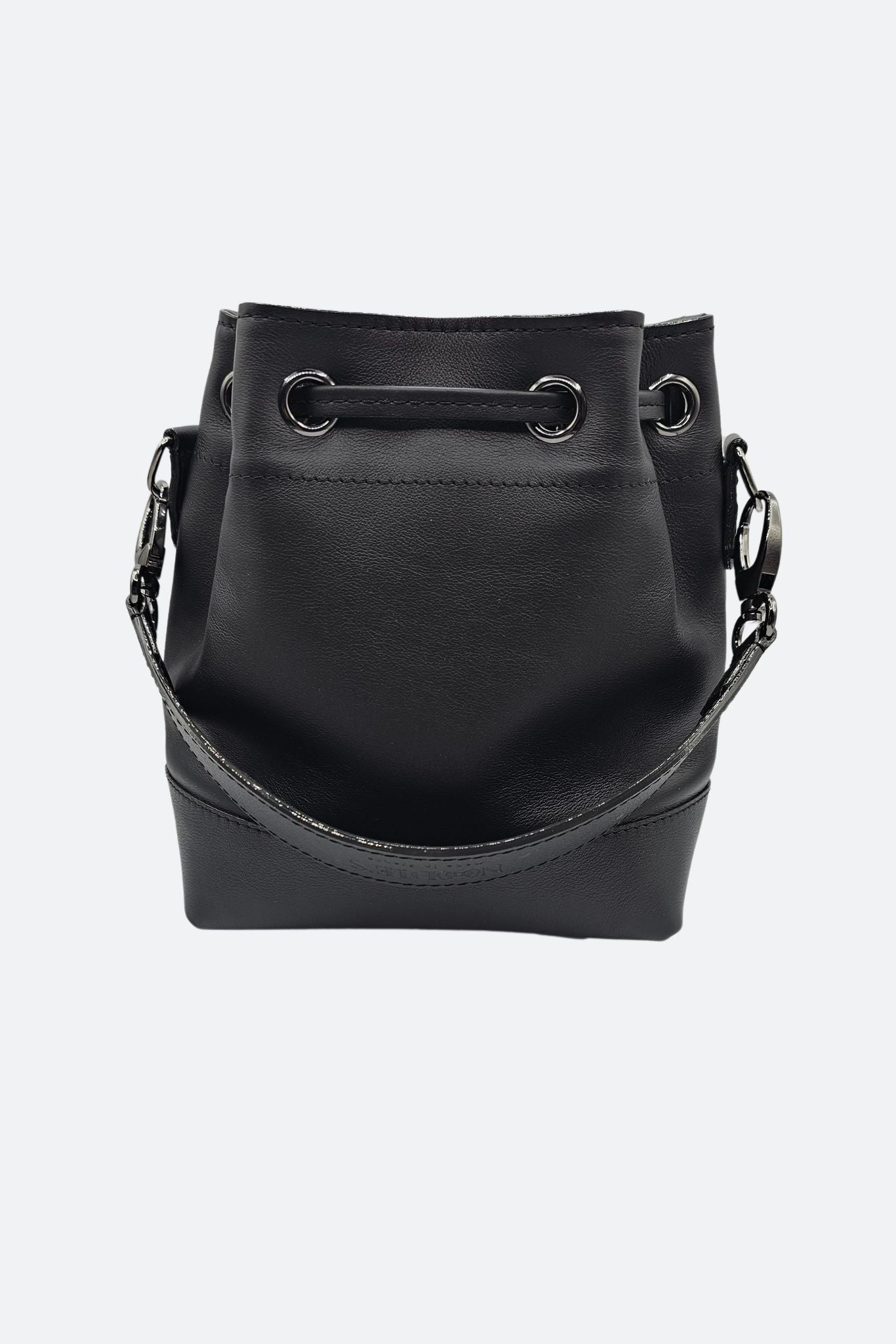 Nodie's Tommy sac seau cuir noir lisse cordon