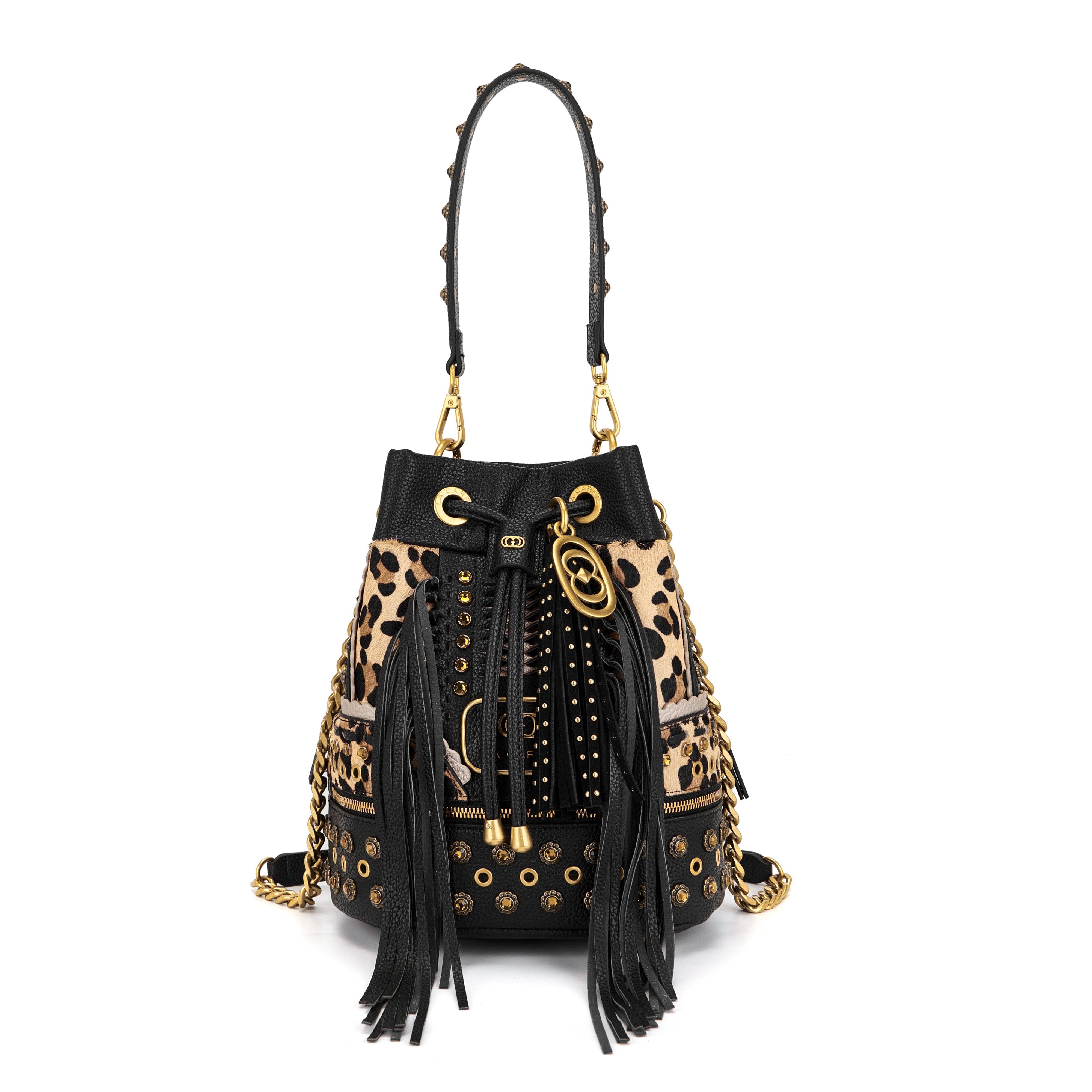 La Carrie Jungle sac seau léopard 26x19x28cm
