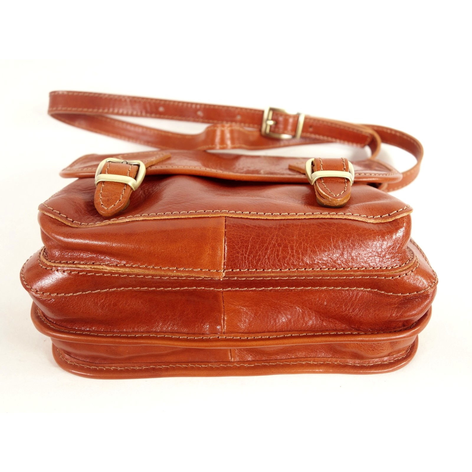 Esprit Cuir Lisbona besace cuir cognac mini