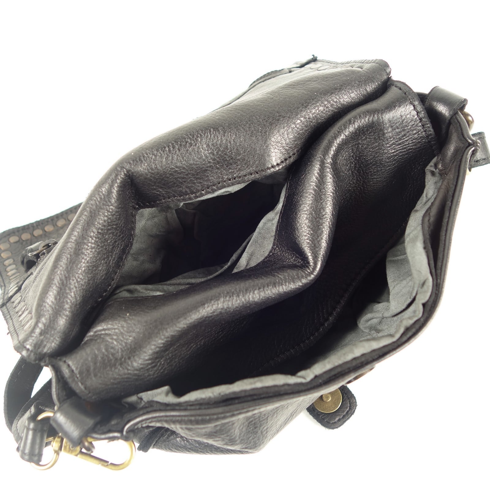 Collection Esprit Cuir Sac pochette GENA mini sac cuir noir bandoulière