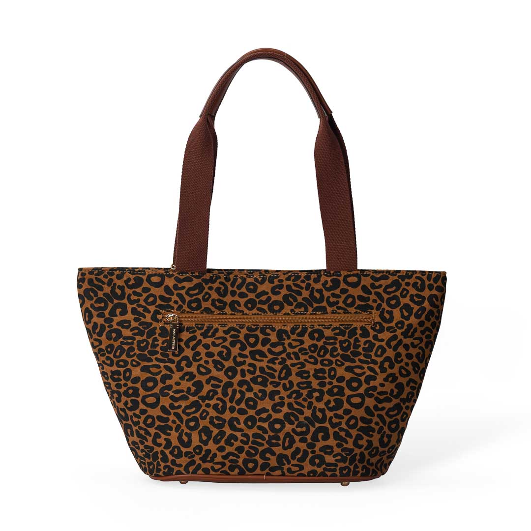 MAC ALYSTER Miss Bohème sac cabas léopard lin