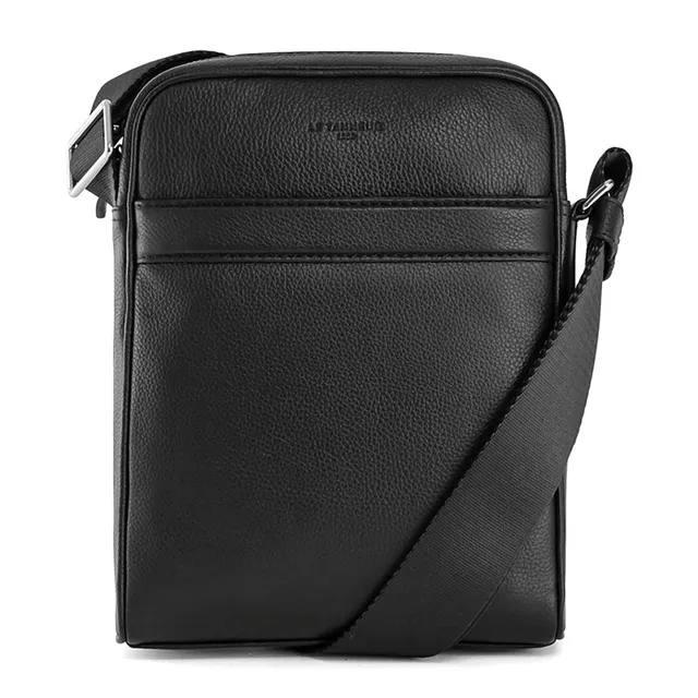 Le Tanneur Charles sacoche cuir homme noire bandoulière