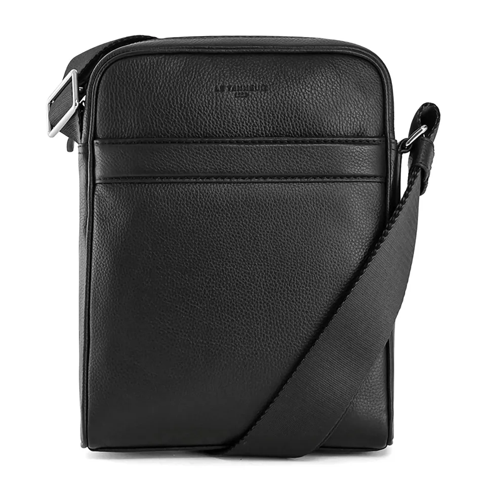 Le Tanneur Charles sacoche cuir homme noire bandoulière
