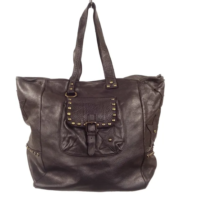 Collection Esprit Cuir Lili cabas cuir marron vintage 17 pouces