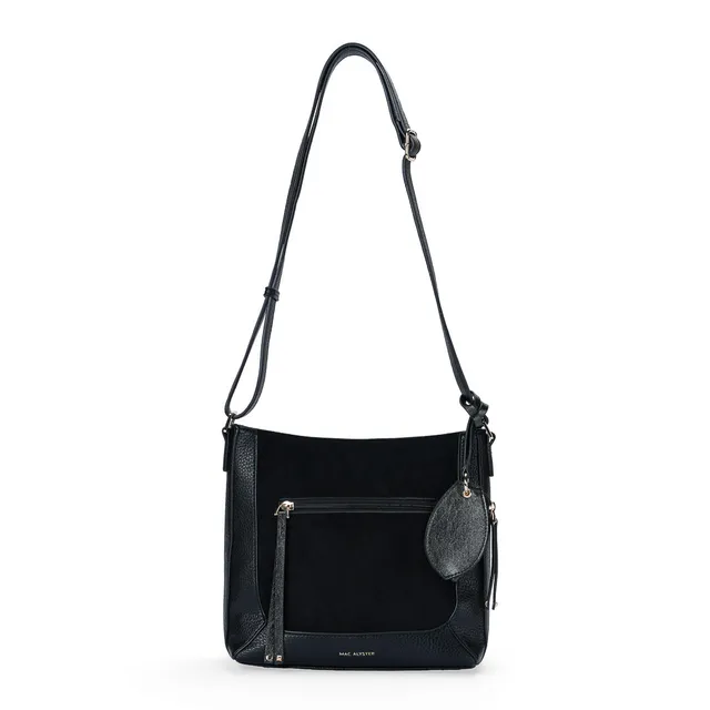MAC ALYSTER Crystale sac besace suédine noir pailleté