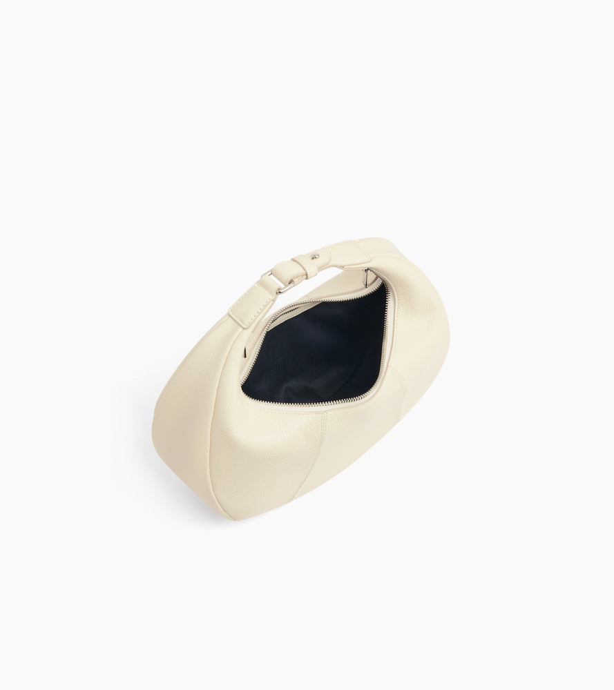 Le Tanneur Juliette petit sac hobo cuir blanc fleur de sel