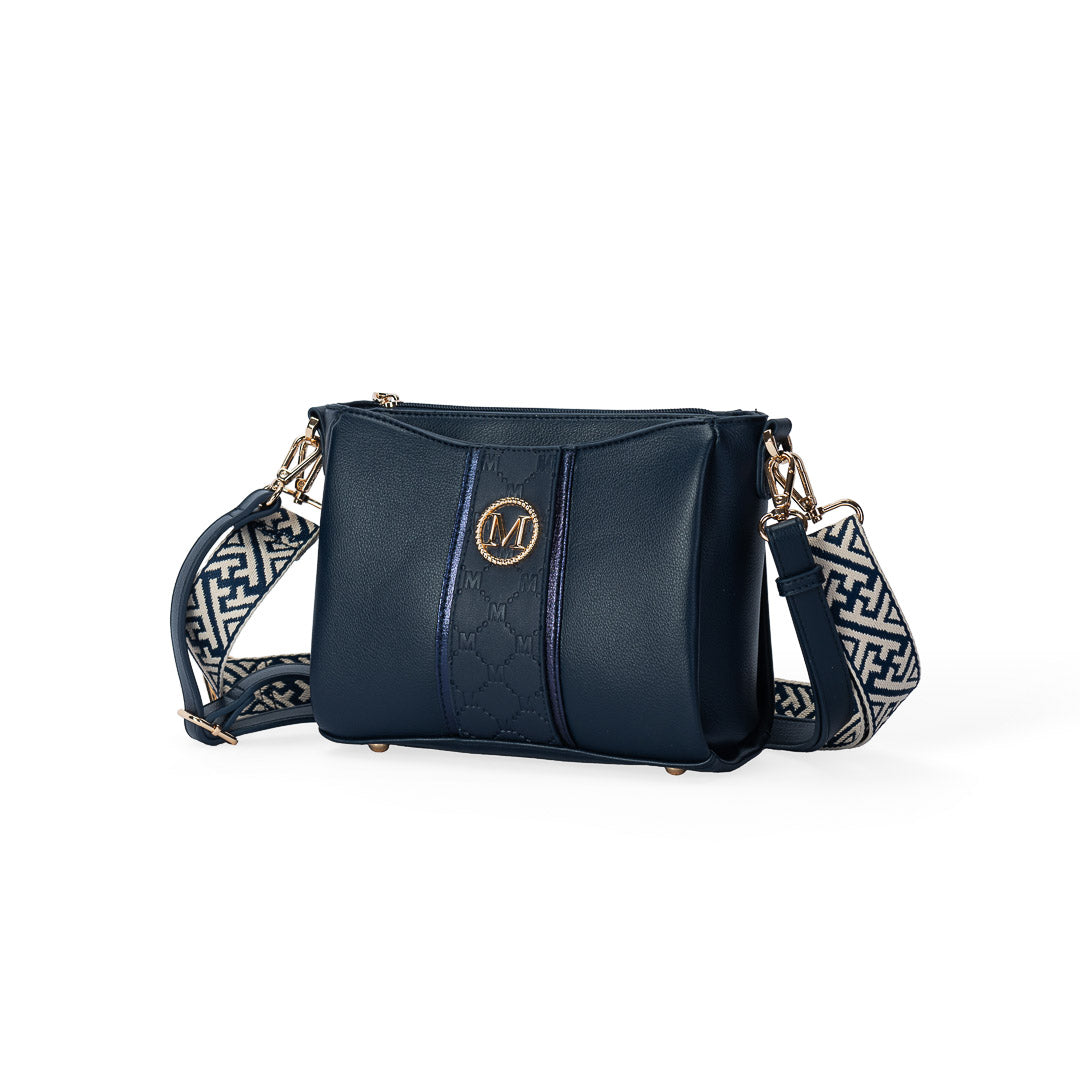 MAC ALYSTER Paradoxe sac bandoulière marine monogramme