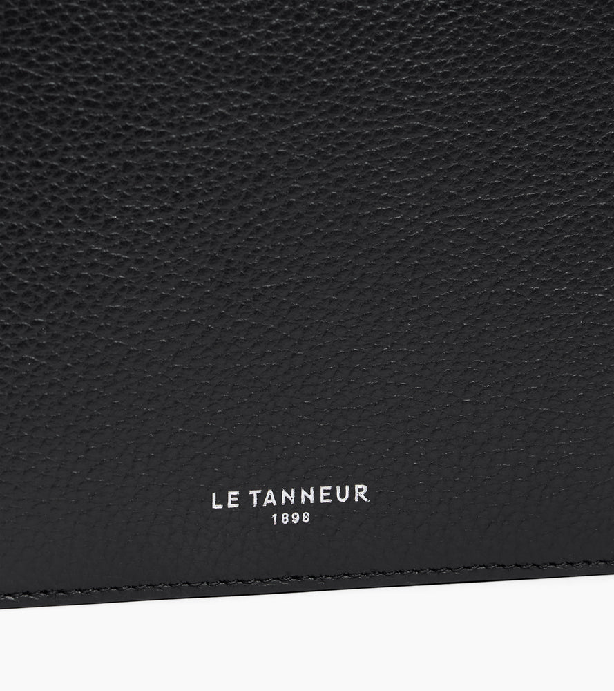 Le Tanneur Emile portefeuille cuir grainé zippé Black