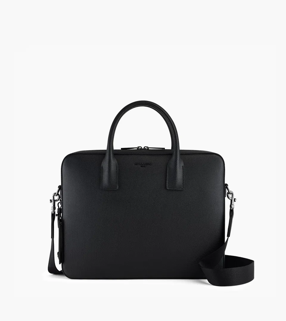 Le Tanneur Emile 14" porte-documents cuir noir slim