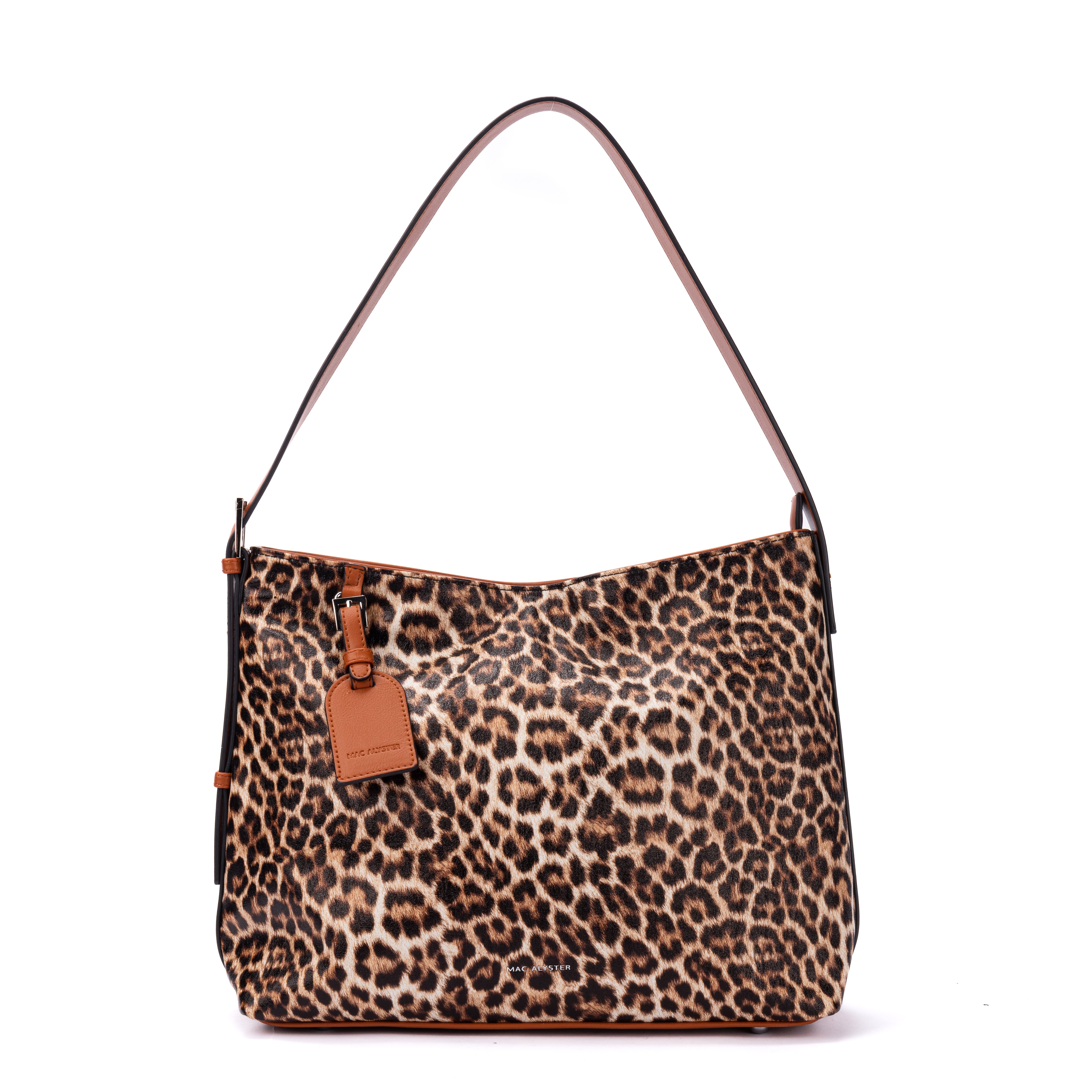 MAC ALYSTER Leopard sac trotteur noir imprimé animal