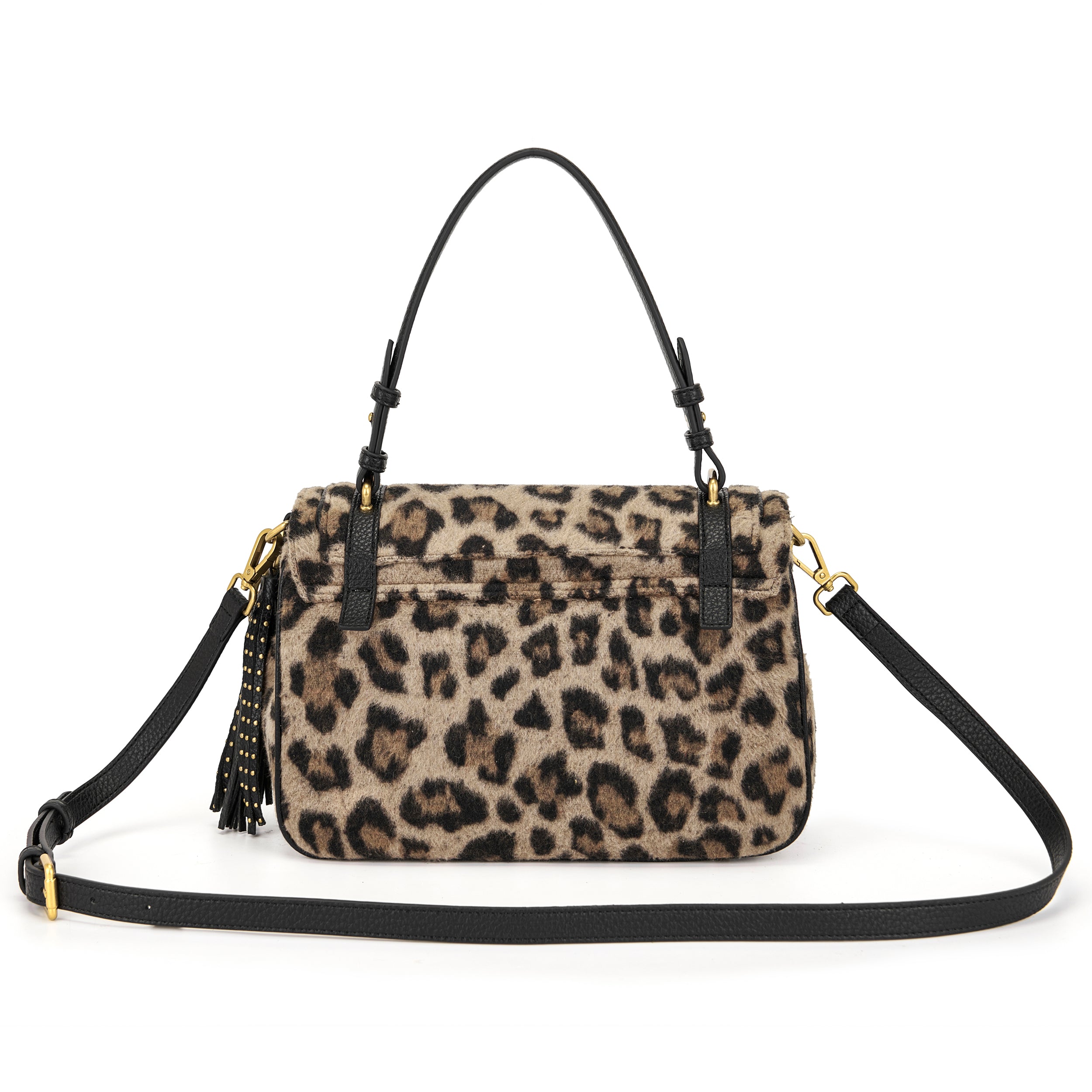 La Carrie Bag Atena sac shopping animalier noir 30x16x18