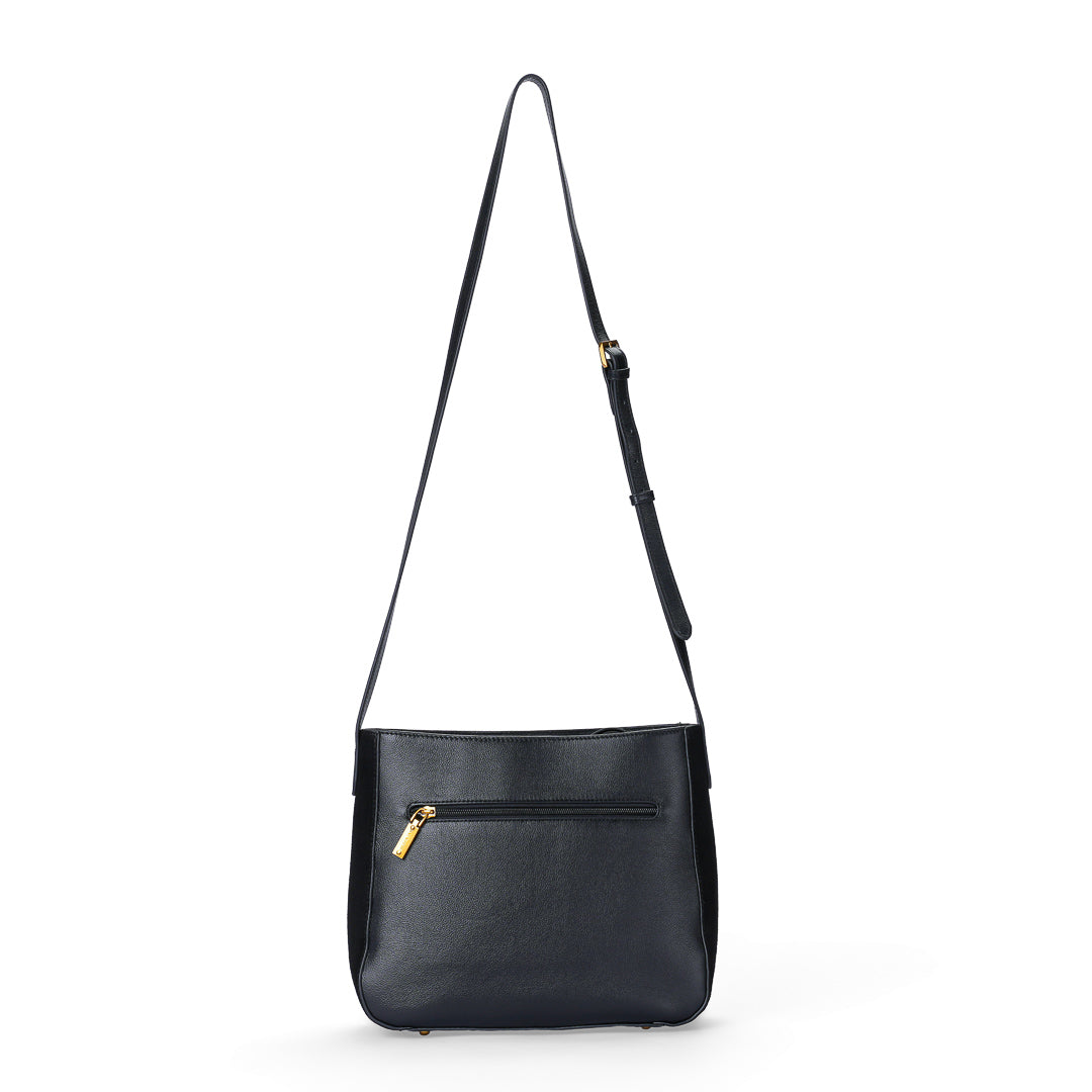 MAC ALYSTER Lanora sac trotteur Daim Noir cuir 28 cm