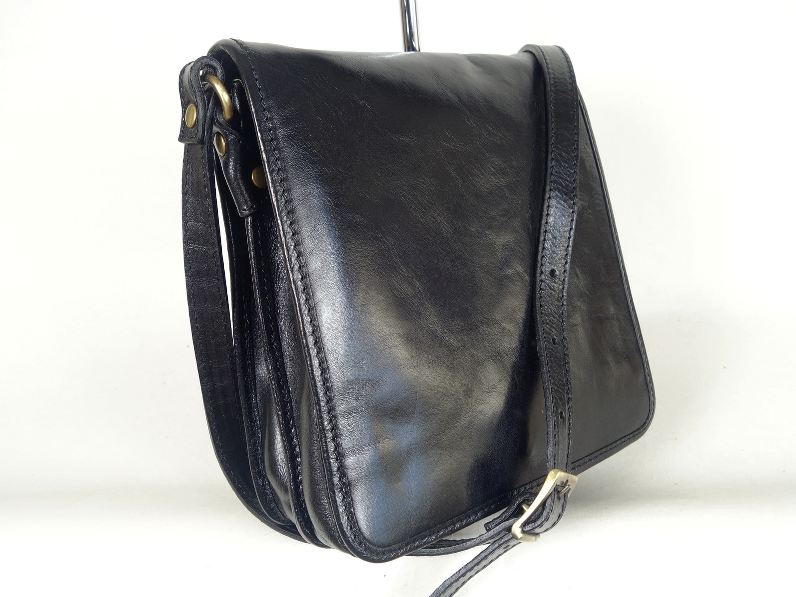 Collection Esprit Cuir MILANO sac bandoulière cuir noir homme